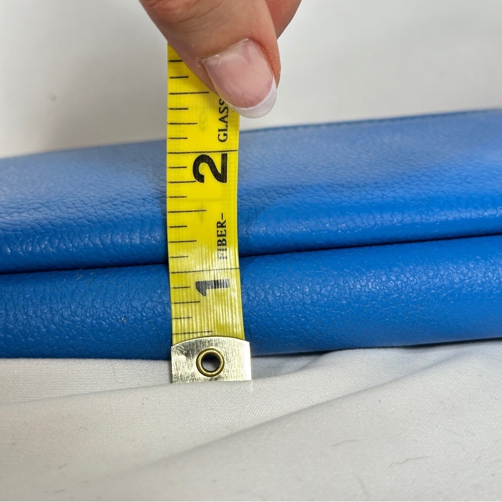 CIERVO Handmade Leather Zip Around Wallet Royal Blue - Picture 12 of 12